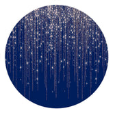 Lofaris Sliver Glitter Navy Blue Round Birthday Party Backdrop